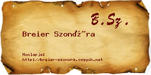Breier Szonóra névjegykártya